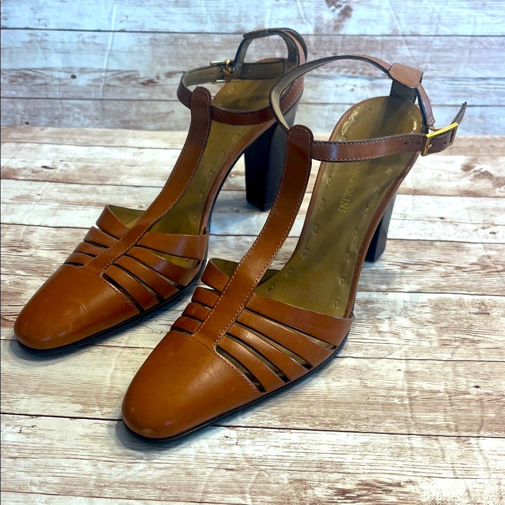 Enzo Angiolini Brown Leather Heels 7.5 M